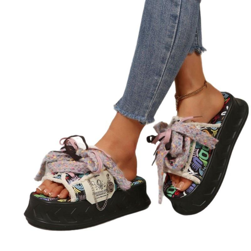 Fashion 2025 New Women Slippers Summer Fashion Designer Graffiti Slippers Women Platform Mules Sandals  Flat Casual Shoes Slides Women