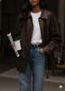 Genuine Lambskin Leather Oversized Fit Dark Brown Women's Casual Jacket Handmade