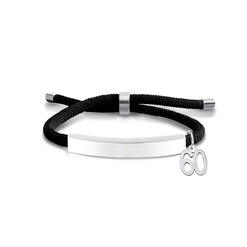 Multi-color Engravable Stainless Steel Bracelet with Number 16 Charm