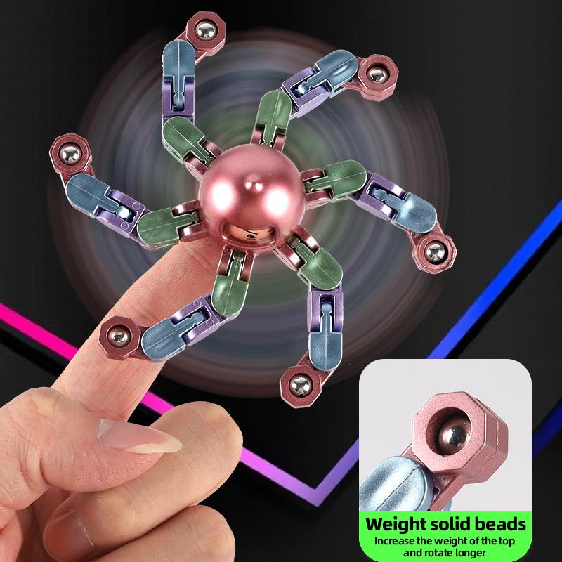 Spinner Fingertip Gyro Creative Decompression Finger Mechanical Gyro Folding Deformation Finger Gyro Toy
