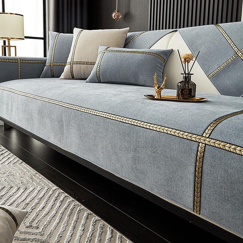 Доступный роскошный стиль диванная подушка из синели, универсальный простой современный нескользящий кожаный чехол для дивана в скандинавском стиле, тканевый чехол для подушки