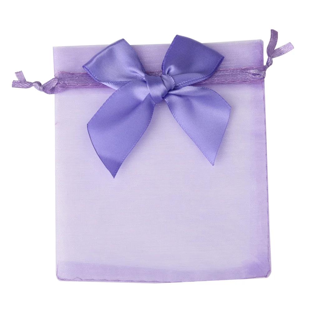 10/20/30 st Organza Presentpåsar Rosett Julkalas Bröllop Godispåsar Utsökta Smyckesförpackningar Dragskopåsar Festtillbehör