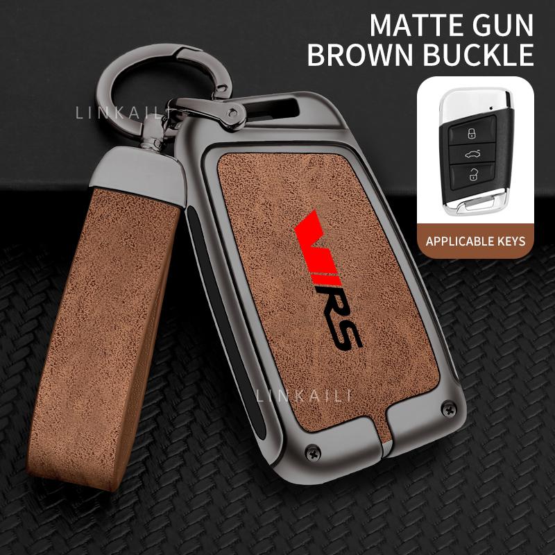 AAAJH1 Suitable for Skoda VIRS Scala Roomster Citigo Kodiaq Fabia Rapid Superb Zinc Alloy High-end Leather Car Key Chain Accessories