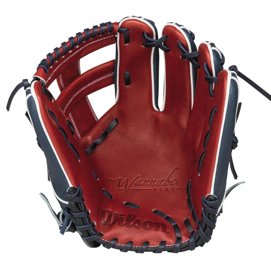 Wilson Baseball Glove for Softball The Wannabe Hero DUAL Hero For Infielders 27 Type Pad Compatible with 2 Little WBW101539 SS (Glove) (Wannabe Dual)