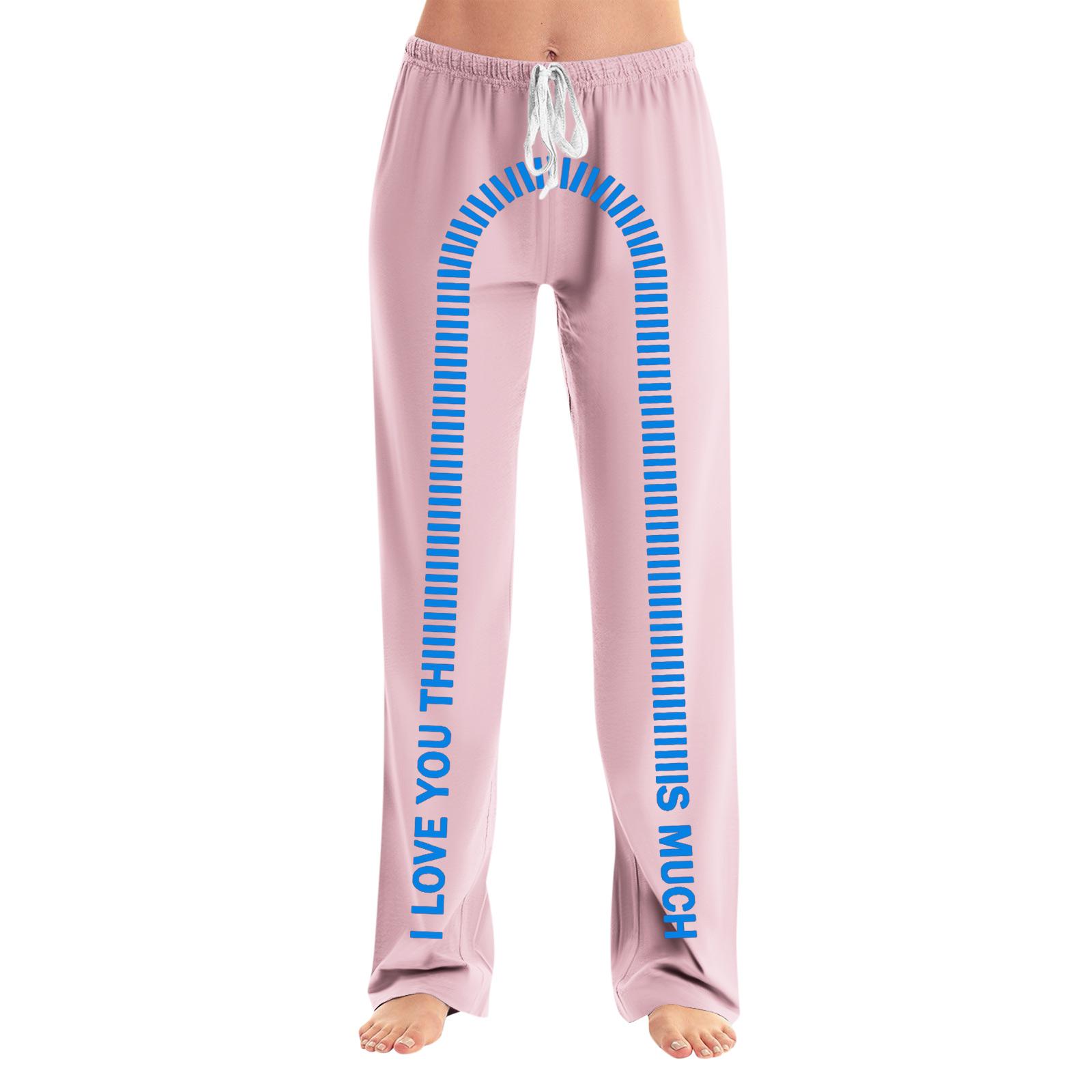 

Женские пижамные штаны, одежда для сна, повседневные брюки с эластичной резинкой на талии, удобные прямые свободные брюки для йоги S розовый
