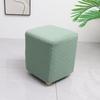 Elastic Jacquard Ottoman Cover Solid Color Footrest Slipcover New Pouf Stool Cover  Living Room