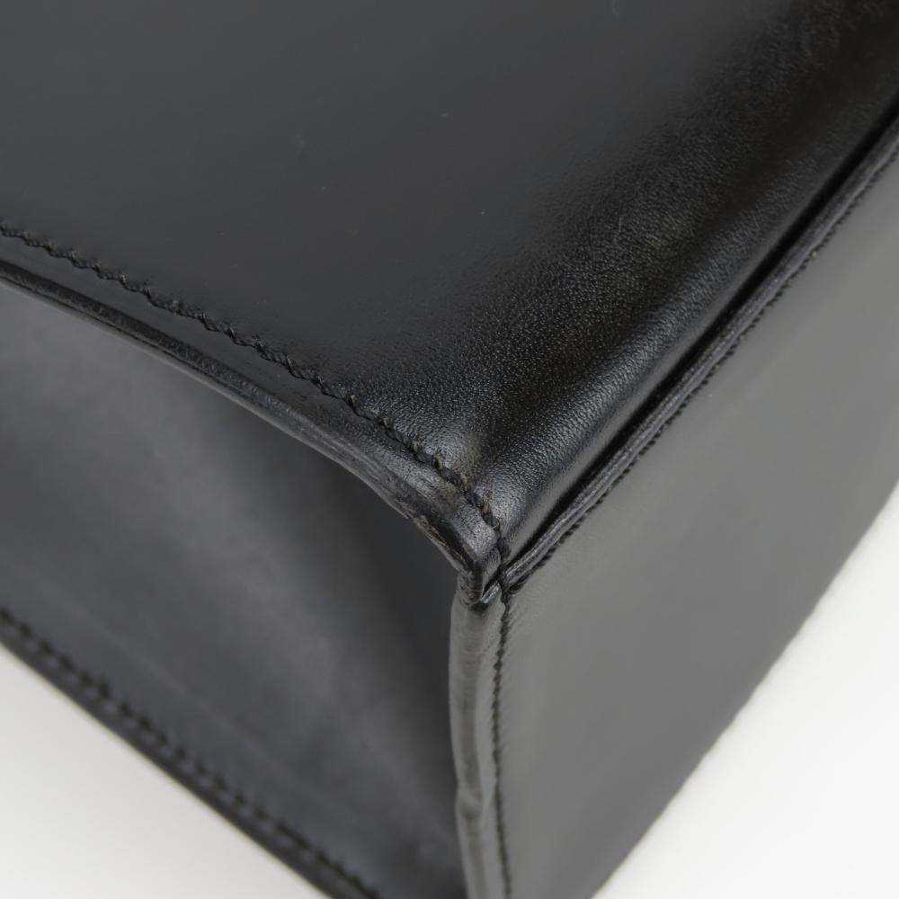 Used CELINE Handbag Gancini leather black Chain