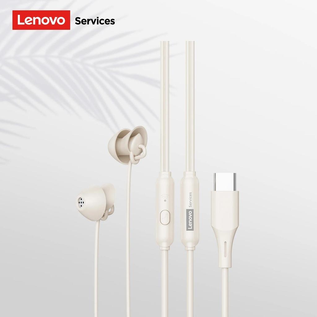 NEW Lenovo Y107 Wired ASMR Sleep Earphones 3.5mm In-Ear Wired Invisible Earphones Soft Silicone Comfort Wearing Earbuds With Mic