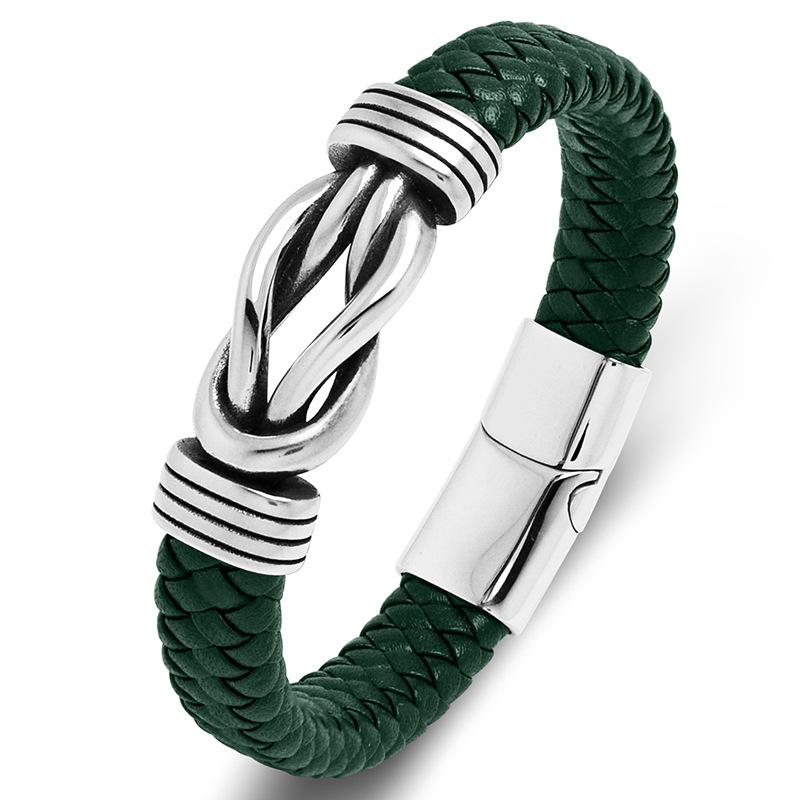 Unisex Infinity Word 8 Leather Bracelet With Stainless Steel Beads Fashion Jewelry for Mens-for Party Wedding or Gift