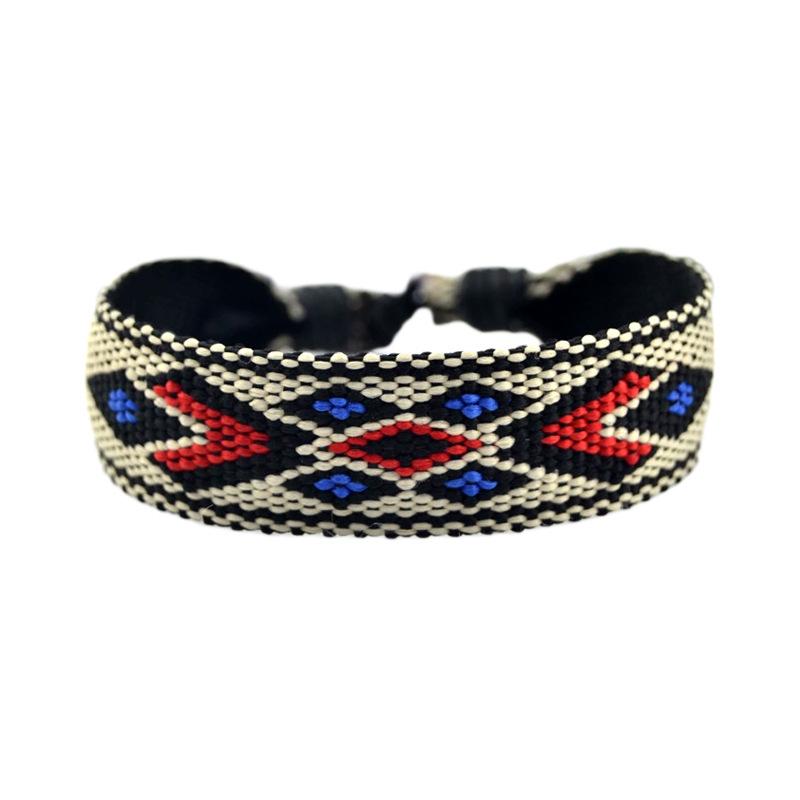 Ethnic Style Handmade Woven Cotton Linen Wristband Bracelet