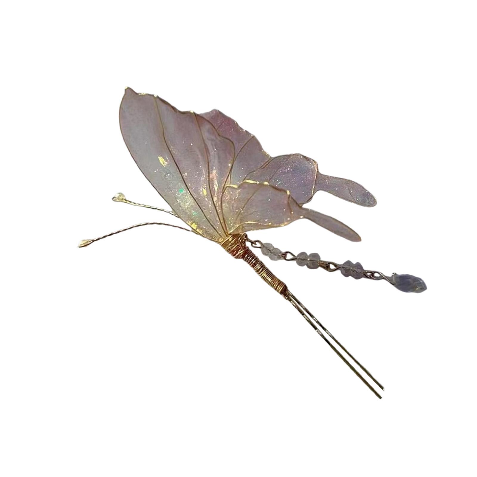 

Glitter Butterfly Hair Stick 3D Butterfly Filigree Buyao for Women Girl Buyao for Traditional Headpieces Hair Jewelry 5