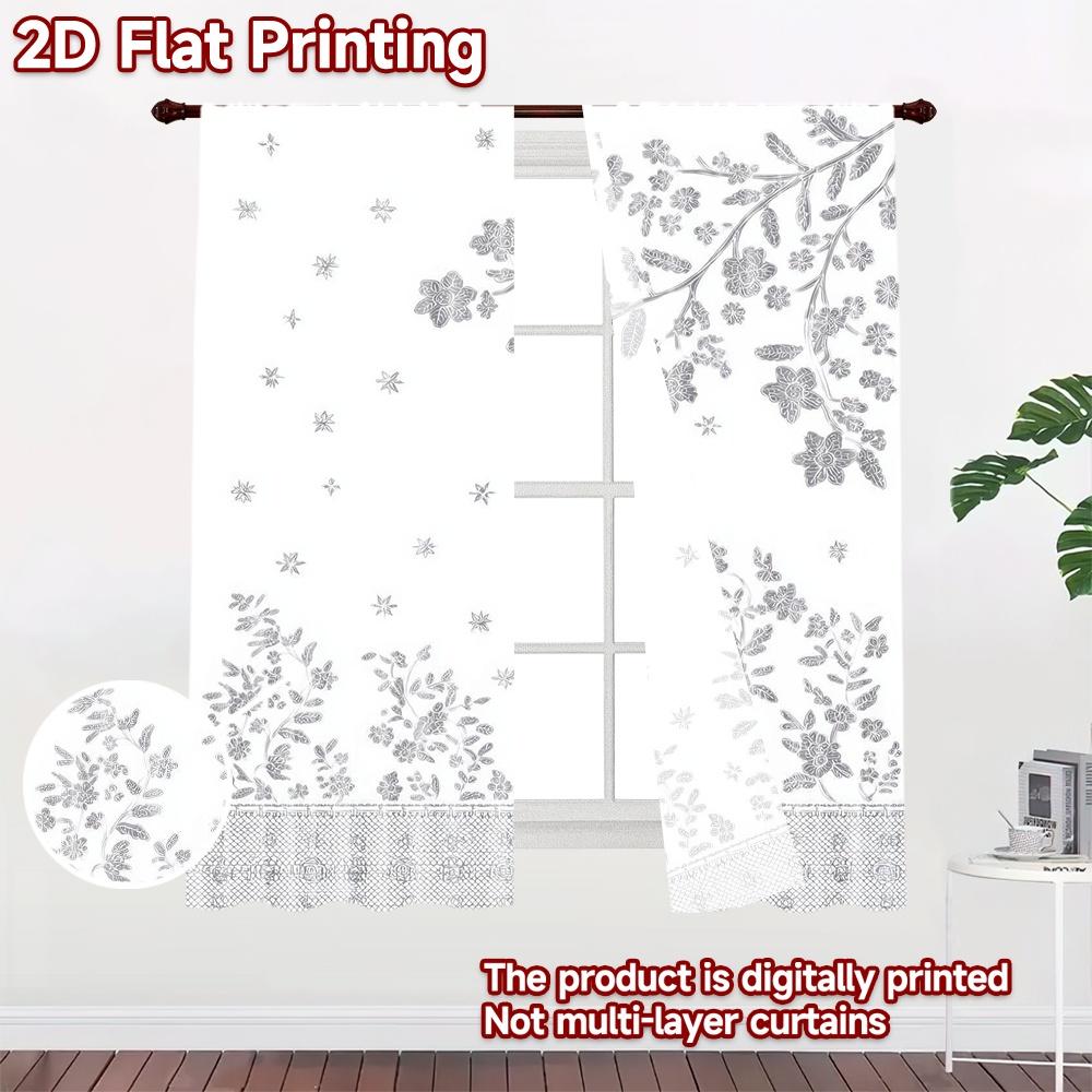 2D flat Photography Backdrop Photography Backdrop Floral Branches and Stars 100% Polyester Party Decorations for Holiday