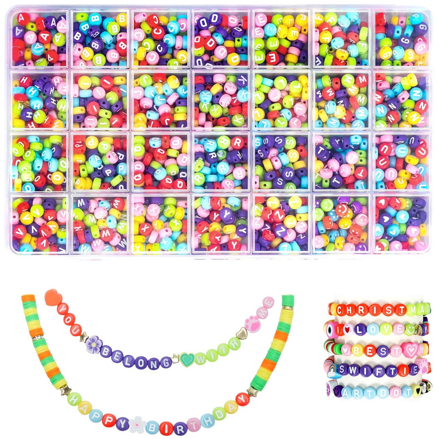

Diy Acrylic Luminous Letter Bead Set Box, For Bracelets, Necklaces, Handmade Jewelry