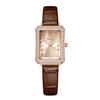Fashion Light Luxury Diamond-Encrusted Square Exquisite Case Women'S Middle School Student Waterproof Belt Quartz Watch