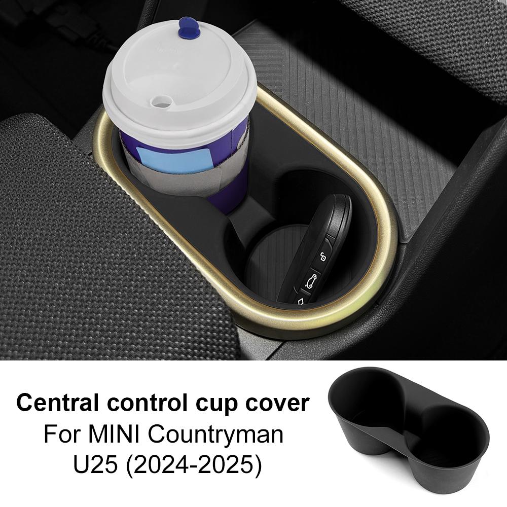 Silicone Water Cup Holder Storage Box for Mini Countryman U25 JCW 2024-2025 - Shock-Absorbing Cup Tray