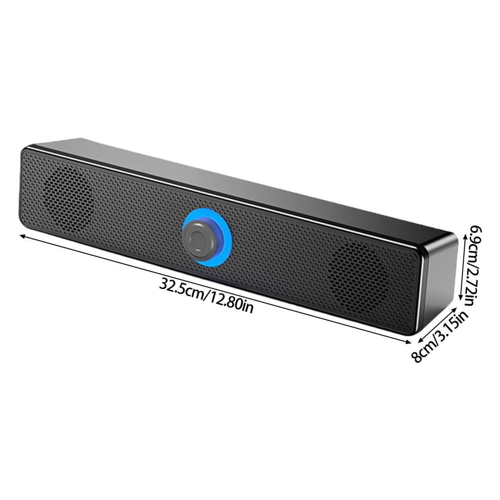 Desktop Speaker BT5.0 2 Channel Sound Enhances Bass Response Space Saving LED Illuminating Control Knob