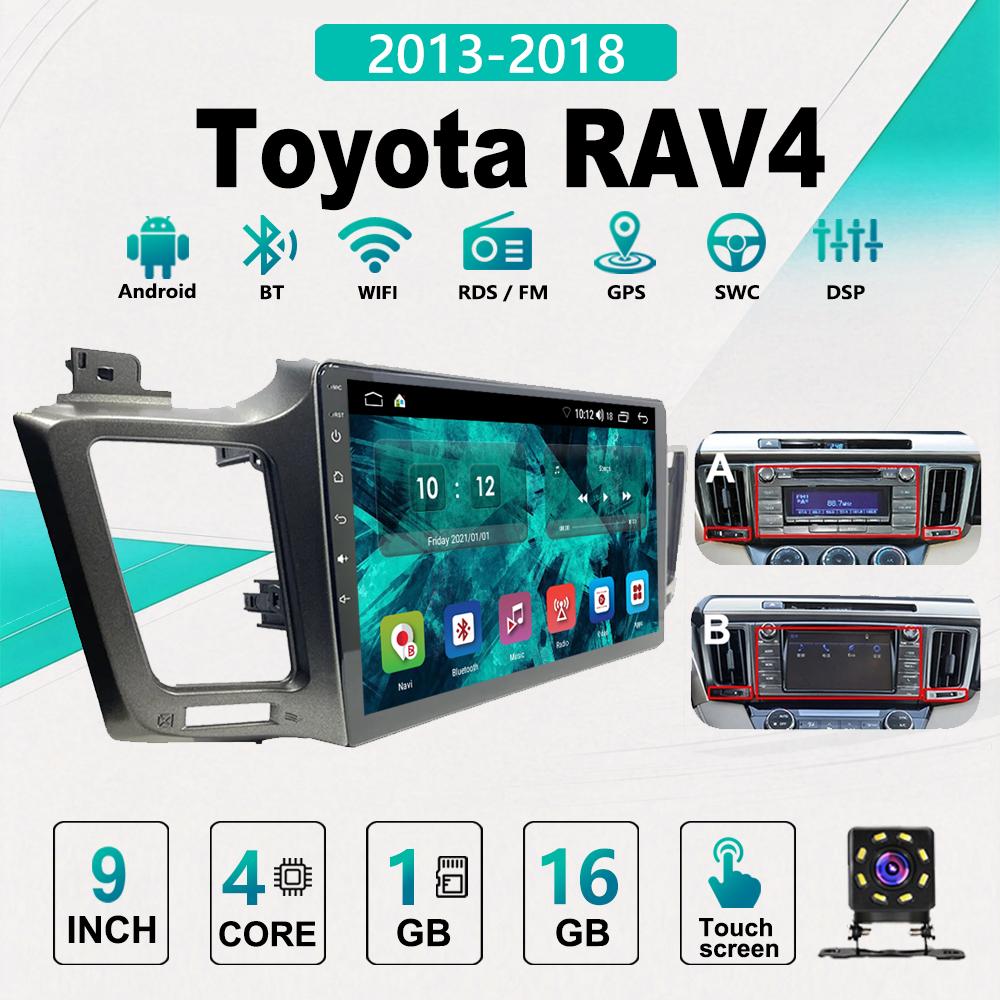 2Din Android Car-Play Car Radio,Toyota RAV4 2013-2018,Multimedia Player Head Unit Stereo GPS Navigation BT WIFI,1+16GB