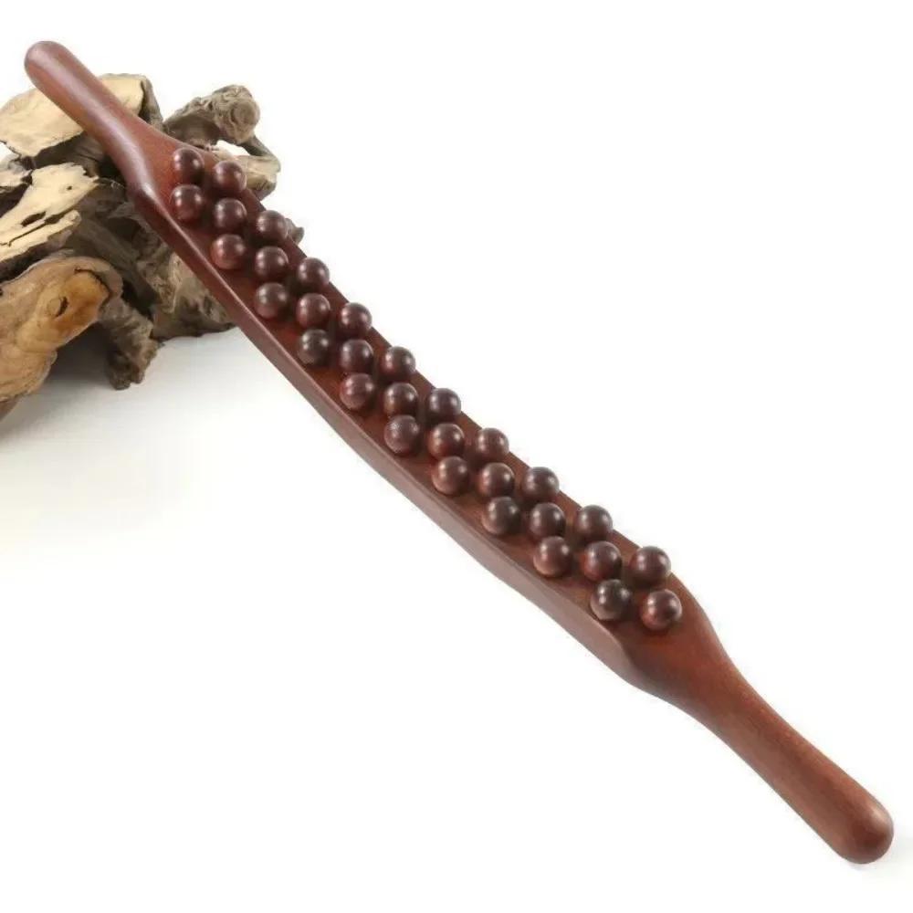 New 37 Beads Body Massaging Stick Universal Handheld Back Scraping Stick Relax Therapy Acupoint Massager