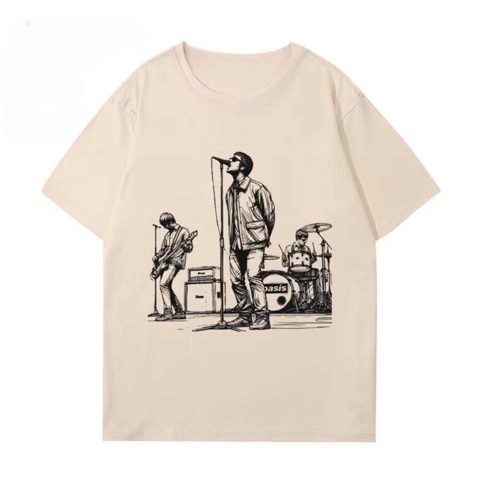 

Oasis Band Album T-Shirt Men s and Women Summer American Vintage British Rock Graffiti Short Sleeves Clothes Casual Tops Popular 3XL