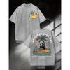 European sizes Men's Summer Trend T-shirt Short Sleeve Casual Washed Print