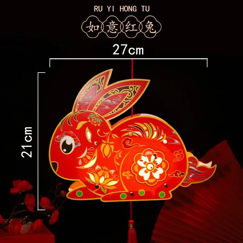 

Праздник середины осени Домашний декор Высококачественный детский фонарь в виде нефритового кролика Сделай сам Фонари из бумаги на праздник середины осени со светодиодной подсветкой as picture