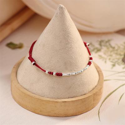 Lucky Bamboo Handmade Braided Red String Bracelet For Couple Women Adjustable Bracelet For Best Friends Lovers Gifts