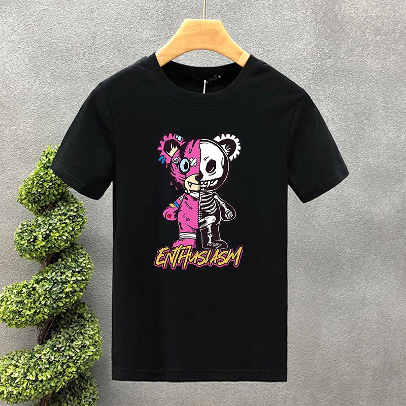 

Luxury Brand Robot Bear 100% Cotton High Quality Print Couple Tees Summer Harajuku For Men/Women Short Sleeve T-shirt Asian Size 4XL