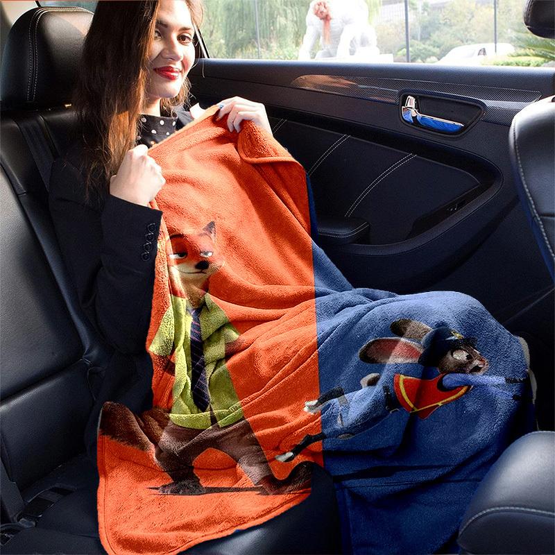 1pc, Zootopia Nick & Judy Throw Blanket Soft & Cozy Blanket for Couch, Bed, Car, Travel, Camping, Gifts Perfect for Friends