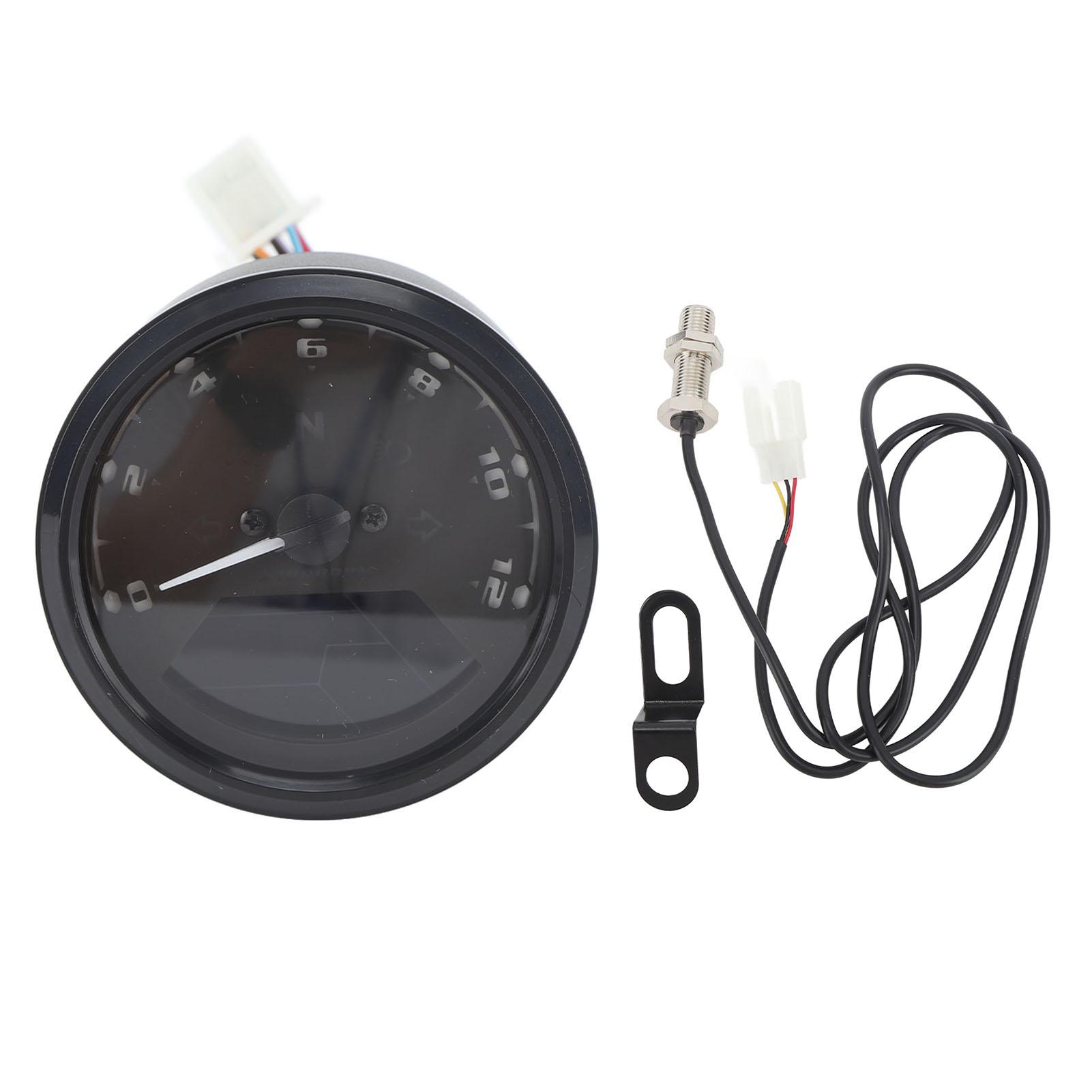 Digital Speedometer Tachometer Odometer Waterproof Universal Motorcycle Gauge with LED Indicator Light for Motorcycle Accessories Modification