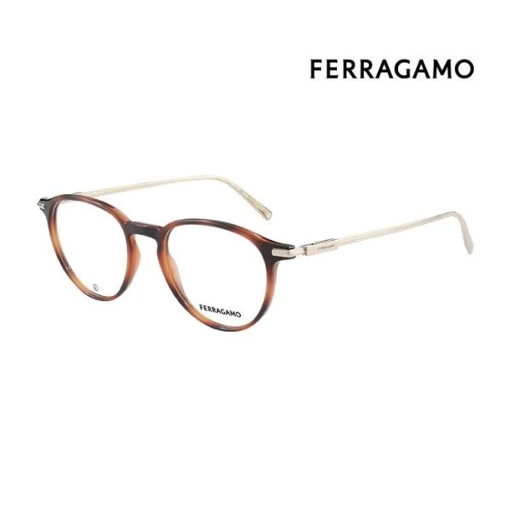 Salvatore Ferragamo Eyeglass Frames SF2976 240 Round Horn-rimmed Glasses for Women and Men
