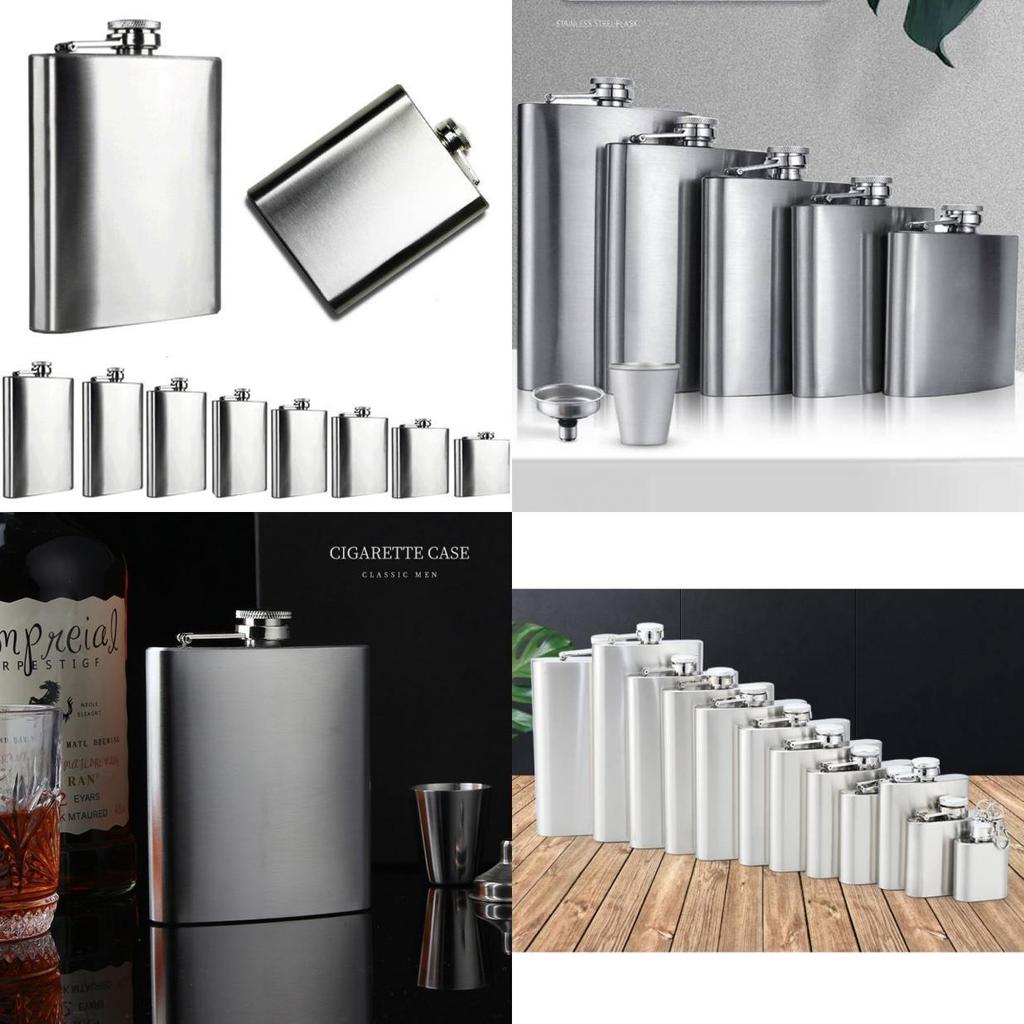 Vintage Style Stainless Steel Flask Portable Outdoor Camping Hip Flask
