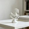 3D-Printed Prancing Horse Ornament for Success with Streamlined Stable Base Abstract European Artistic Decoration for Office or Living Room