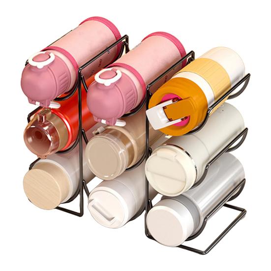 Portabottiglie d'acqua impilabile per armadietto da cucina, piano di lavoro, tazza ad alta capacità, portatazza da viaggio