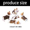 5Pcs Mini Dog Figurines with Assorted Poses Strong Small Dog Statues Easy Adhesive Installation for Car Dashboard Decors
