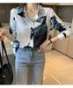 Fairy Stone Long Sleeve Chiffon Blouse with Letter Size Women's Print, V-Neck, Casual/Formal, B-24 (White, M)