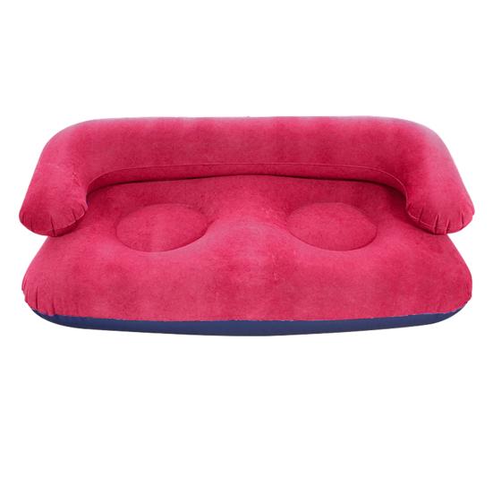 Huaqianguhh Inflatable Flocked Sofa for Adults, Heavy Duty Blow-up Lounge Chair, Single Double Air Couch Indoor Outdoor Living Room