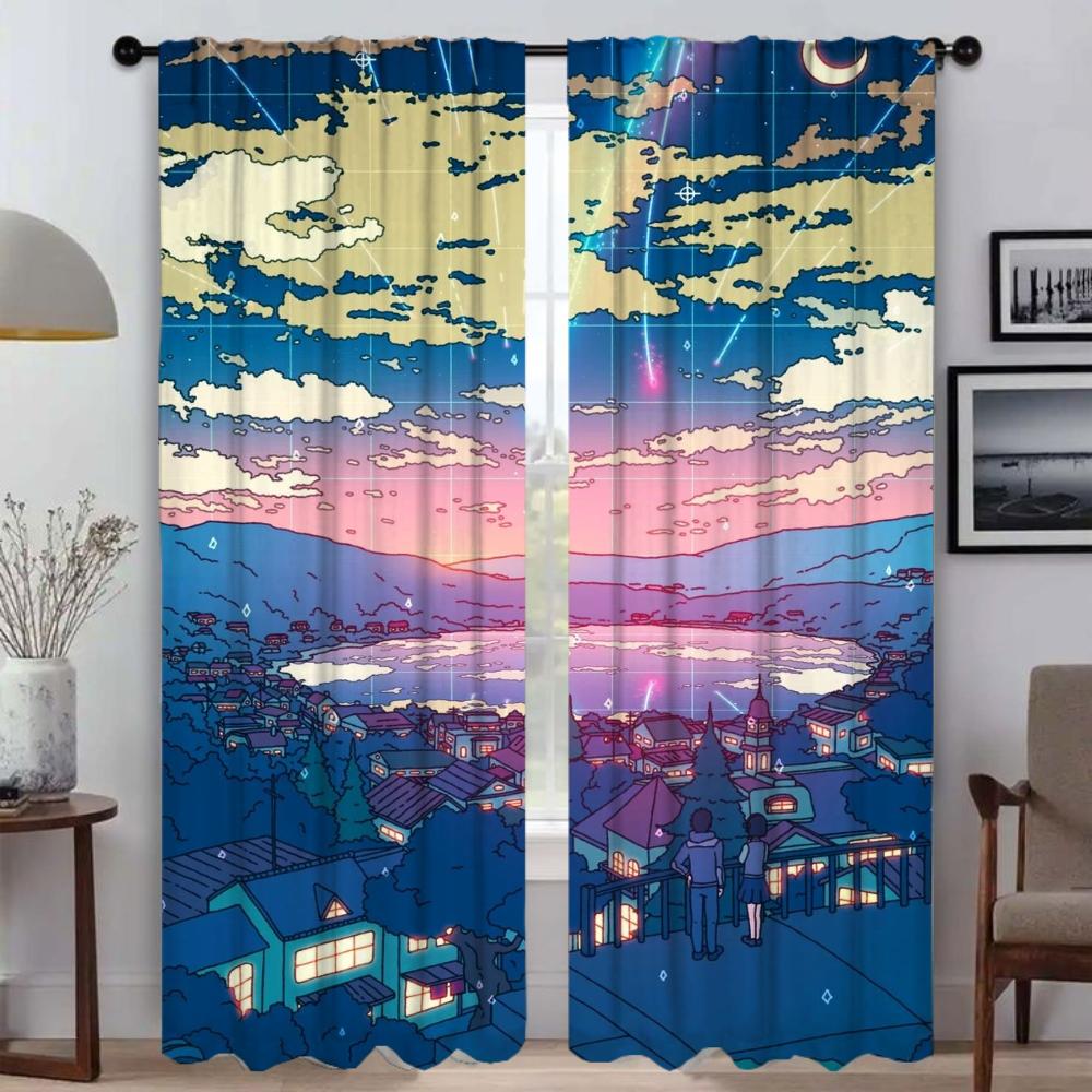 Kitchen Curtains for Living Room Subject-free Blackout Curtain Tulle for Bedroom Shades Home Interior Curtains 2 Pieces Elegant