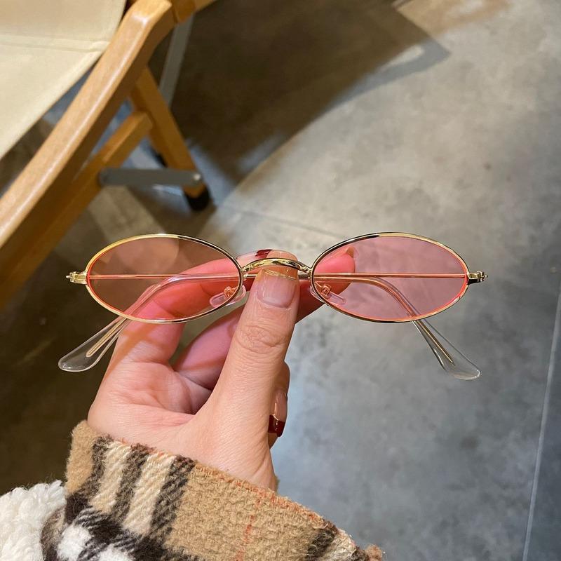 New Unisex Retro Small Frame Oval Sunglasses Fashion Design Sun Glasses Summer Vintage Shades Eyeglasses Women'S Fashion Glasses