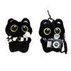 Black Cute Cat Keychain Plush Cartoon Kitten Doll Pendant Backpack Hanging Ornaments Car Keyring Birthday Gift