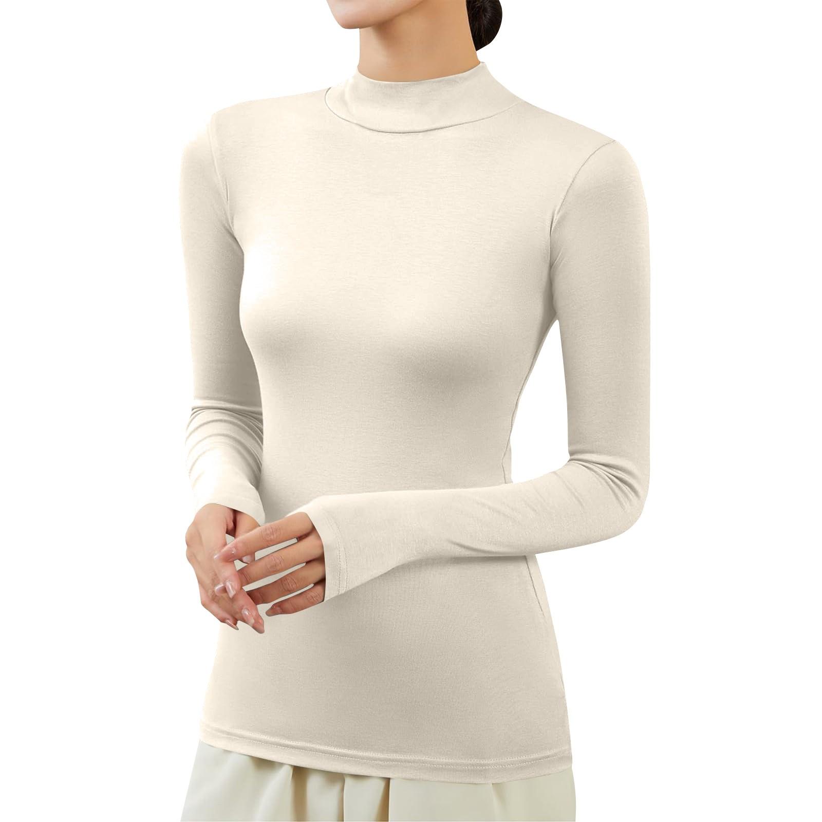 

Женская мода зима однотонный длинный рукав флисовый утолщенный топ XL белый