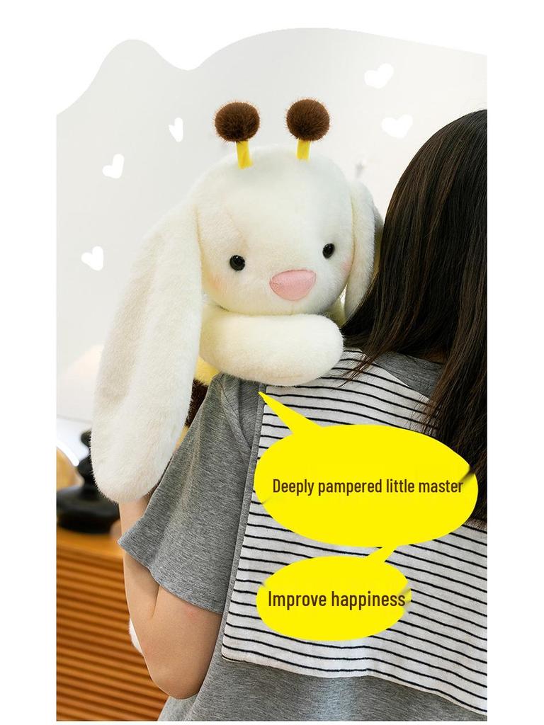 Kreatives Bienen-Kaninchen Plüschtier - Kleines Kaninchen Kuschelkissen Puppe für Kindergeburtstagsgeschenk