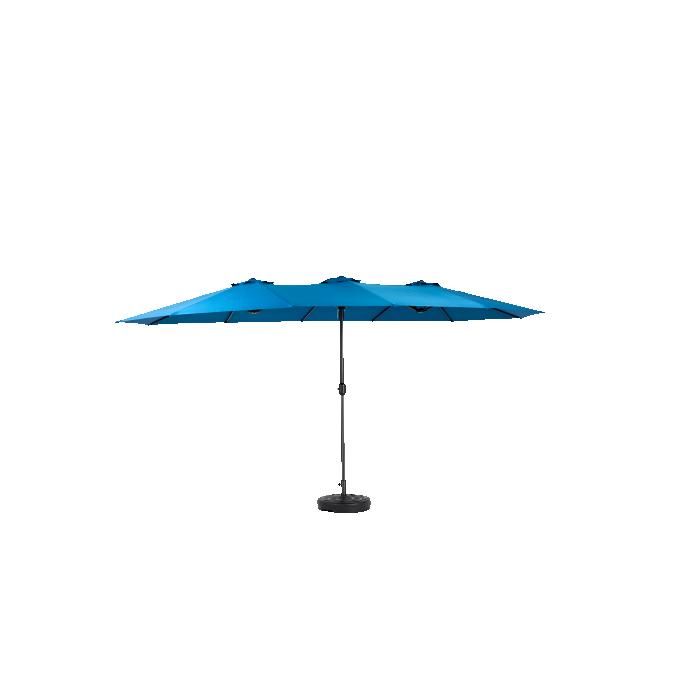 Parasol Extérieur Rectangulaire Double Face De 4,5 M Avec Manivelle (bleu Foncé) (sans Pied)