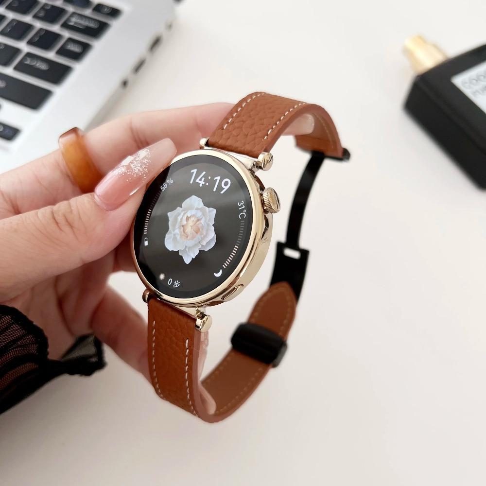 18mm Magnetic Leather Strap for Huawei Watch GT6 GT5/4 41mm Slim Soft Band for Huawei GT5 Pro 42mm Wristband Lady Thin Bracelet