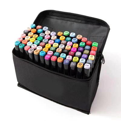 80 Stück Graffiti-Marker Sicher Doppelseitig Sortierte Farben Ölbasierte Tinte Malmarker mit Tasche für