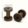 6-Piece Wooden Sewing & Embroidery Thread Spools Set, Coffee Brown, 2.32X1.73 Inches - Durable Craft Bobbins