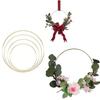 Stylish Metal Wreath Hoop with Floral Design DIY Hanging Craft for Wedding Decoration Artificial Flower Ring for Bridal Events