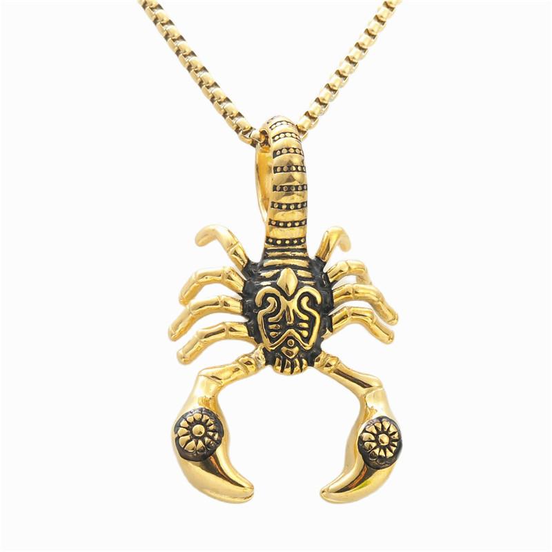 Creative Design Animal Scorpion Pendant Necklace Men Women Stainless Steel Punk Hip Hop Necklace Jewelry Party Club Gift S410