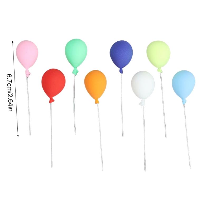 Pack of 8 Colorful Small Resin Balloon Portable Accessory for Dollhouses Garden Creative Landscape Accent Daily Use