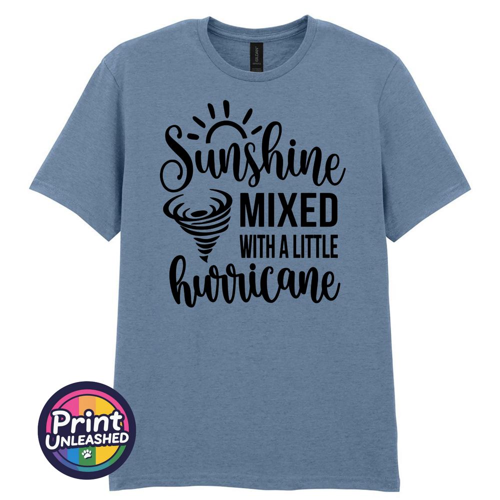 Sassy Slogan TShirt Sunshine Mixed with A Little Hurricane Tee Fun Novelty Gift
