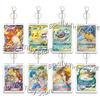 Anime Acrylic Card Keychain Pendant 5cm Mega Charizard Eevee Snorlax Cute Cartoon Key Ring for Bag Phone Charm Gift for Fans